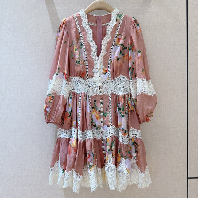 ZIMMERMANN 26S LACE TRIM SHORT DRESS STYLE 37