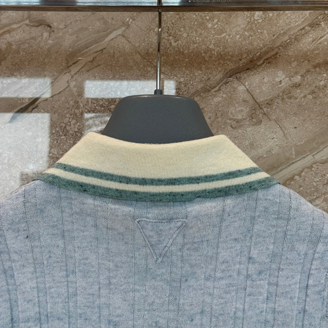 PRADA 26S SHORT-SLEEVED KNIT POLO SHIRT STYLE 873