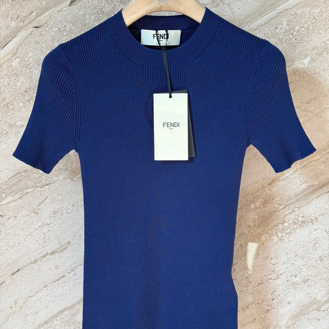 FENDI 26S SHORT-SLEEVE KNIT TOP 371