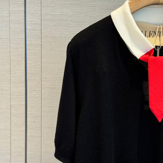 VALENTINO 26S SHORT-SLEEVE  KNIT TOP 437