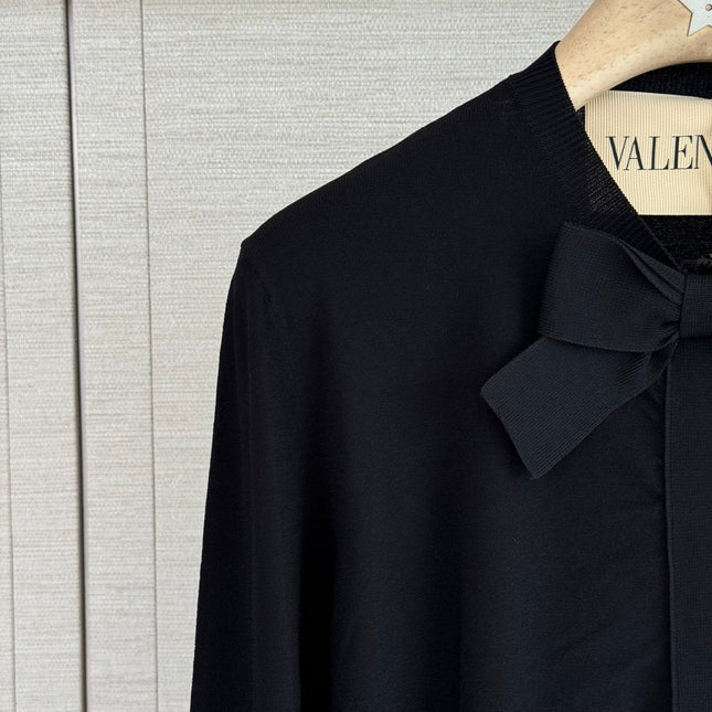 VALENTINO 26S BOW-DETAIL LONG-SLEEVE TOP 370