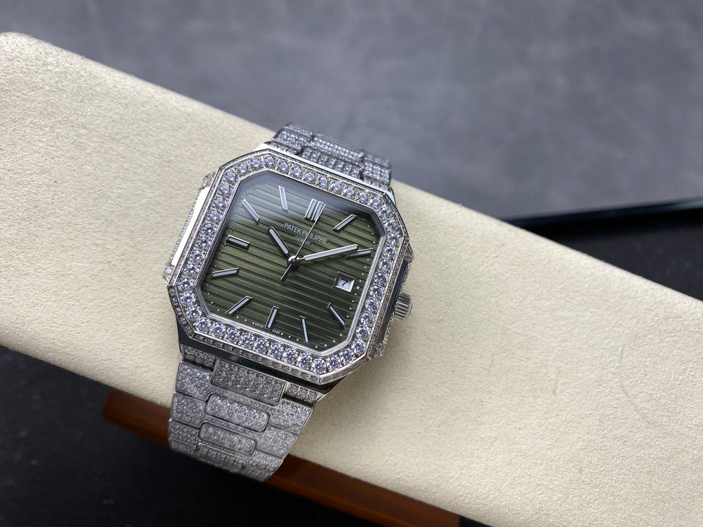 CUBITUS AUTOMATIC ALL STEEL ATTACHED DIAMOND OLIVE GREEN DIAL