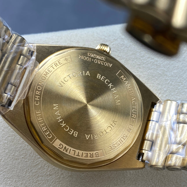 CHRONOMAT AUTOMATIC 36 VICTORIA BECKHAM YELLOW GOLD CASE PEPPERMINT DIAL