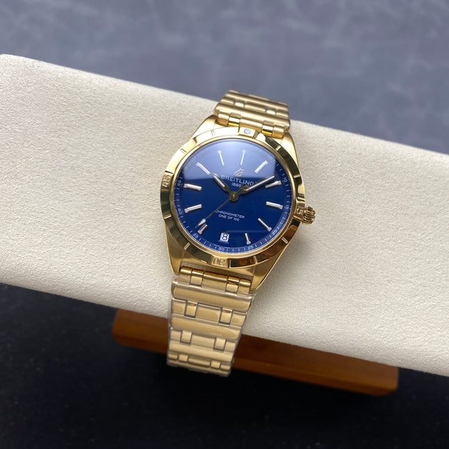 CHRONOMAT AUTOMATIC 36 VICTORIA BECKHAM YELLOW GOLD CASE MIDNIGHT BLUE DIAL
