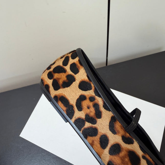 THE ROW 26S BALLET FLATS IN LEOPARD PRINT CALF HAIR CALFSKIN