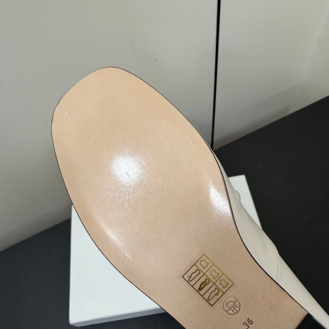 THE ROW 26S LACE UP DERBY FLATS IN WHITE CALFSKIN  WITH SQUARE TOE