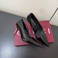 GUCCI 26S POINTED TOE PUMPS 85MM IN BLACK PATENT CALFSKIN