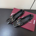GUCCI 26S BALLET FLATS IN BLACK SHINY CALFSKIN GOLD HARDWARE