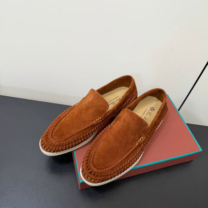 LP 26S BRAIDED LOAFERS IN RUST BROWN SUEDE