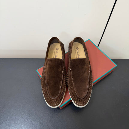 LP 26S BRAIDED LOAFERS IN DARK BROWN SUEDE