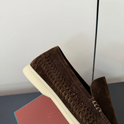 LP 26S BRAIDED LOAFERS IN DARK BROWN SUEDE