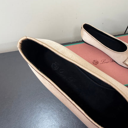 LP 26S BOW BALLET FLATS IN NUDE SATIN