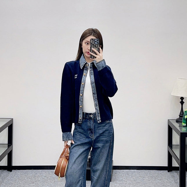 MIUMIU KNIT JACKET WITH DENIM STYLE 737