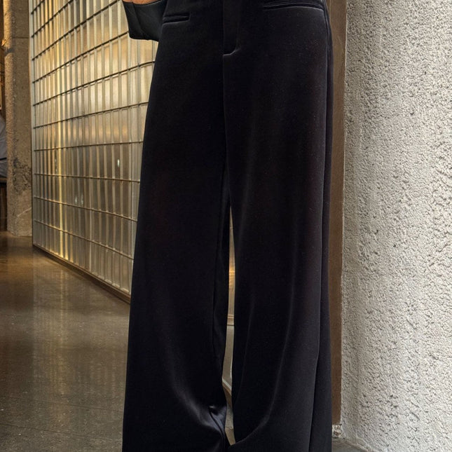 CHANEL 25S STRAIGHT-LEG VELVET PANTS 445