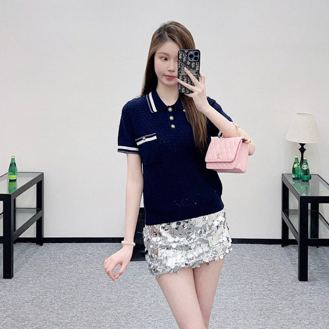 CHANEL 25S KNIT POLO SHIRT 581