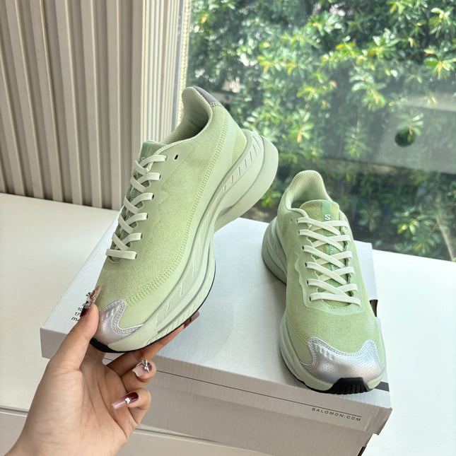 ALO 25S SALOMON SPECTUR SNEAKER IN LIGHT GREEN FABRIC