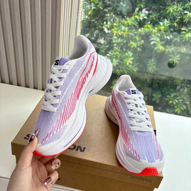 ALO 25S SALOMON SPECTUR SNEAKER IN PURPLE AND WHITE MESH FABRIC