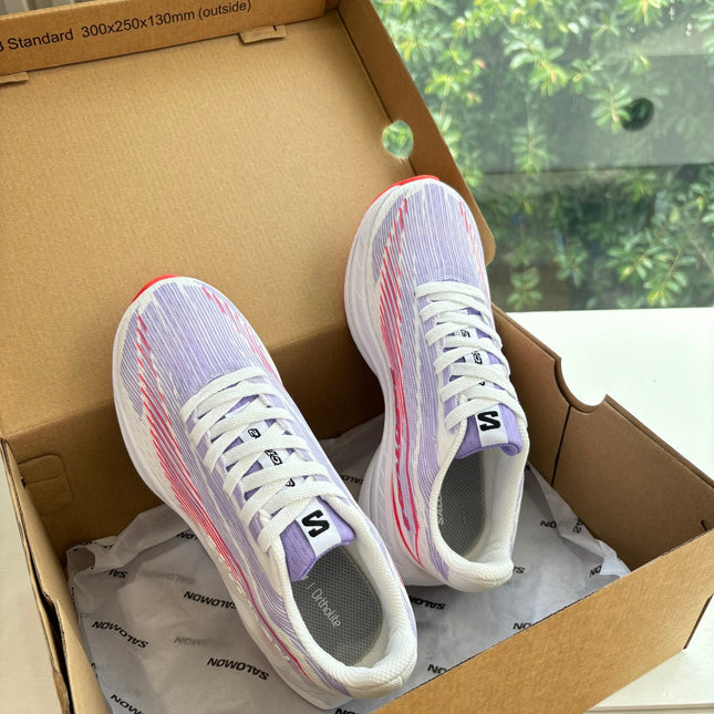 ALO 25S SALOMON SPECTUR SNEAKER IN PURPLE AND WHITE MESH FABRIC