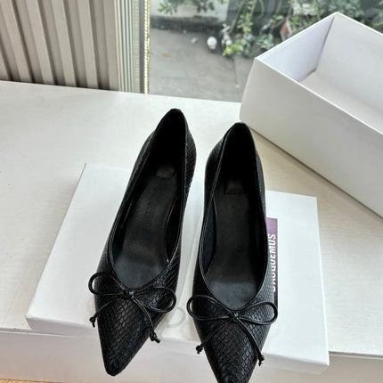 JACQUEMUS 26S HIGH HEELS 35 MM IN BLACK SNAKESKIN EMBOSSED LEATHER