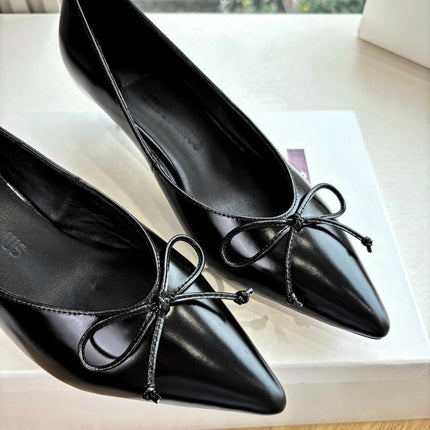 JACQUEMUS 26S HIGH HEELS 35 MM IN BLACK CALFSKIN