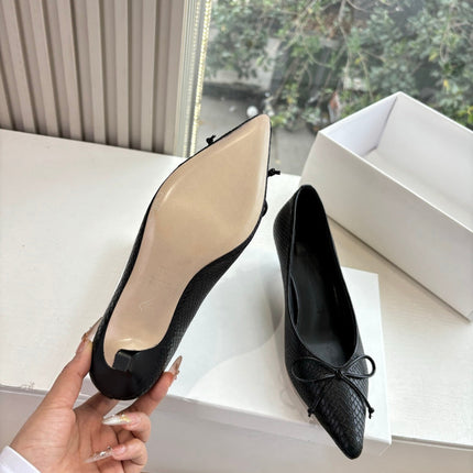 JACQUEMUS 26S HIGH HEELS 35 MM IN BLACK SNAKESKIN EMBOSSED LEATHER