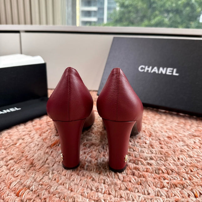 CHANEL 26S HIGH HEELS IN RED SMOOTH LAMBSKIN