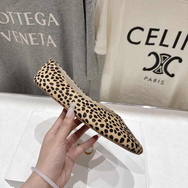 THE ROW 26S BALLET FLATS IN SPOTTED CALF HAIR