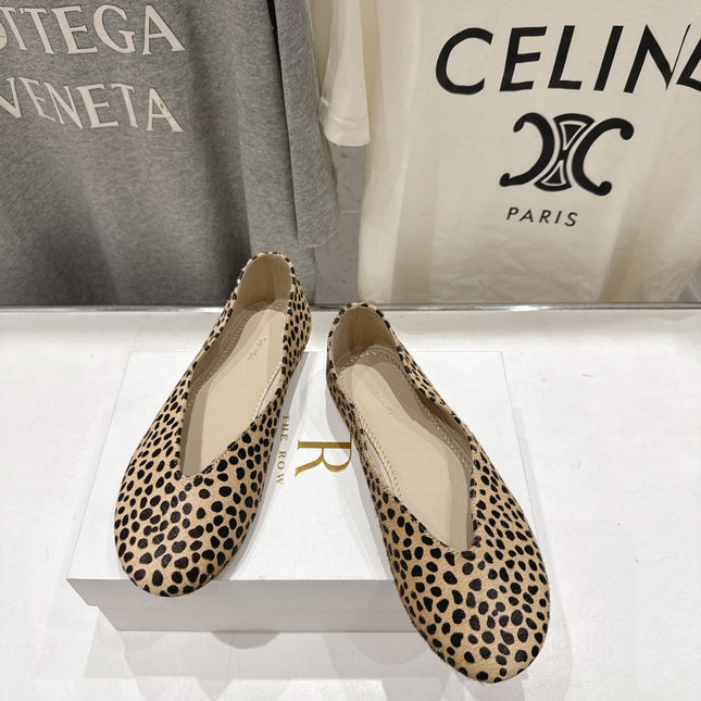 THE ROW 26S BALLET FLATS IN SPOTTED CALF HAIR