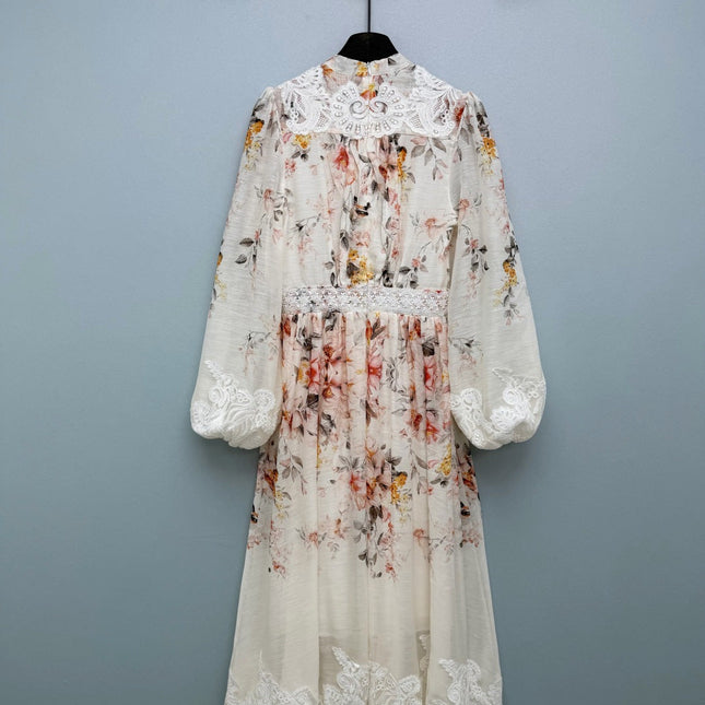 ZIMMERMANN 26S STAND COLLAR LONG-SLEEVE DRESS STYLE 140