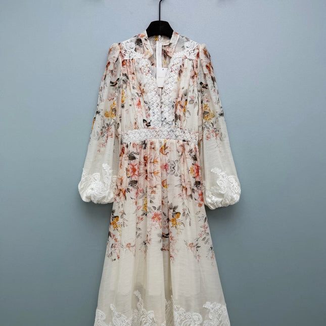 ZIMMERMANN 26S STAND COLLAR LONG-SLEEVE DRESS STYLE 140