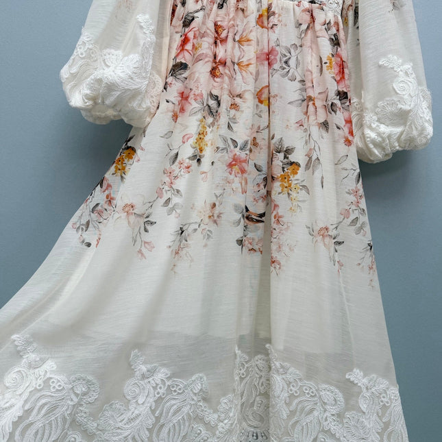 ZIMMERMANN 26S STAND COLLAR LONG-SLEEVE DRESS STYLE 140