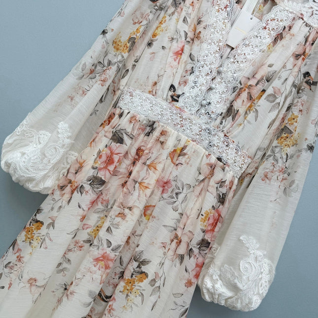 ZIMMERMANN 26S STAND COLLAR LONG-SLEEVE DRESS STYLE 140