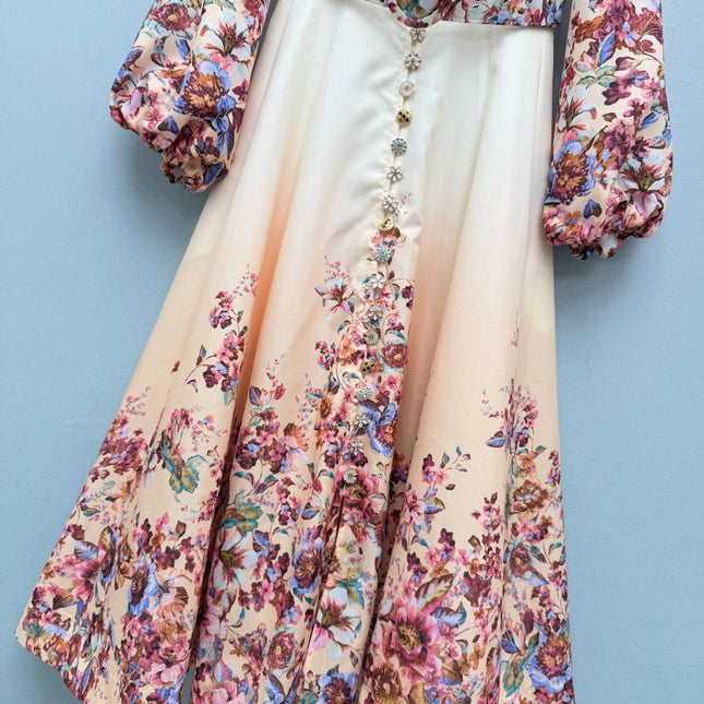 ZIMMERMANN 26S STAND COLLAR LONG-SLEEVE DRESS STYLE 139