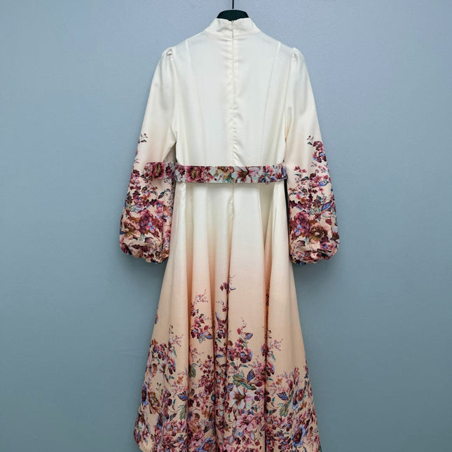ZIMMERMANN 26S STAND COLLAR LONG-SLEEVE DRESS STYLE 139