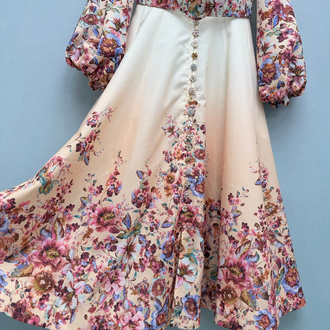 ZIMMERMANN 26S STAND COLLAR LONG-SLEEVE DRESS STYLE 139