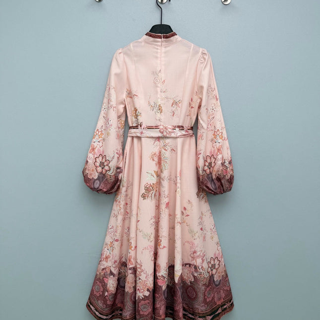 ZIMMERMANN 26S STAND COLLAR LONG-SLEEVE DRESS STYLE 137