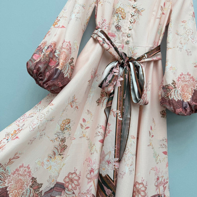 ZIMMERMANN 26S STAND COLLAR LONG-SLEEVE DRESS STYLE 137