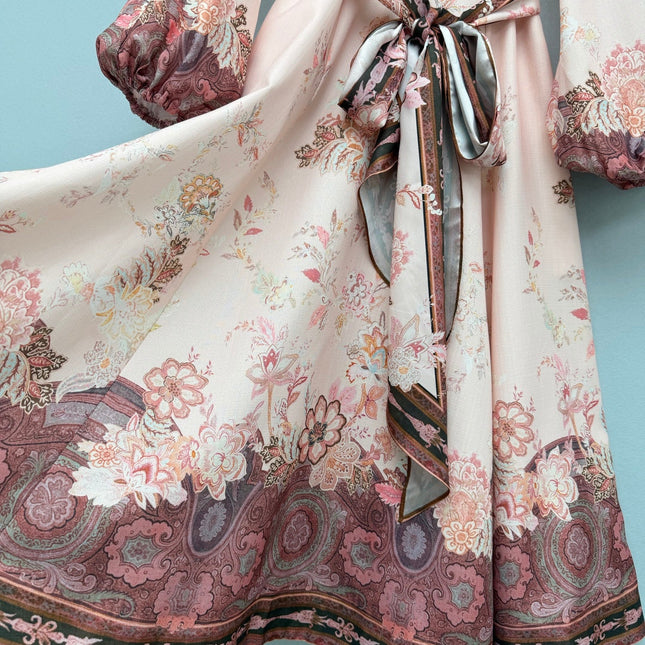 ZIMMERMANN 26S STAND COLLAR LONG-SLEEVE DRESS STYLE 137