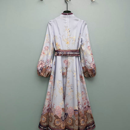 ZIMMERMANN 26S STAND COLLAR LONG-SLEEVE DRESS STYLE 136