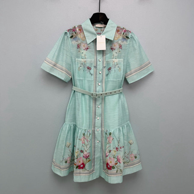 ZIMMERMANN 26S SHORT-SLEEVE SHIRT DRESS STYLE 107