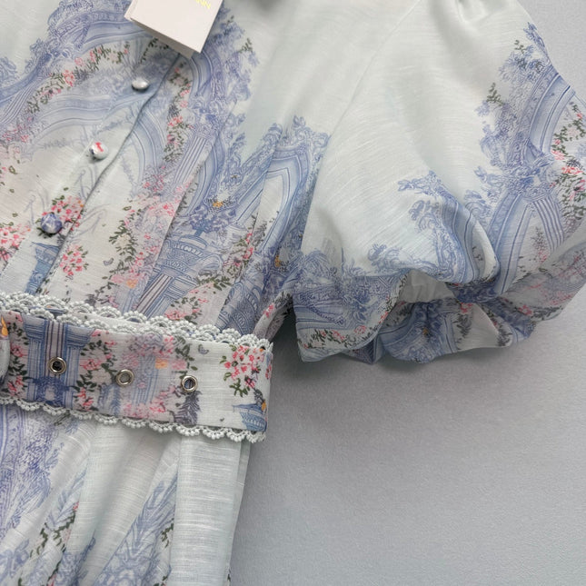 ZIMMERMANN 26S PUFF SLEEVE SHIRT DRESS STYLE 100