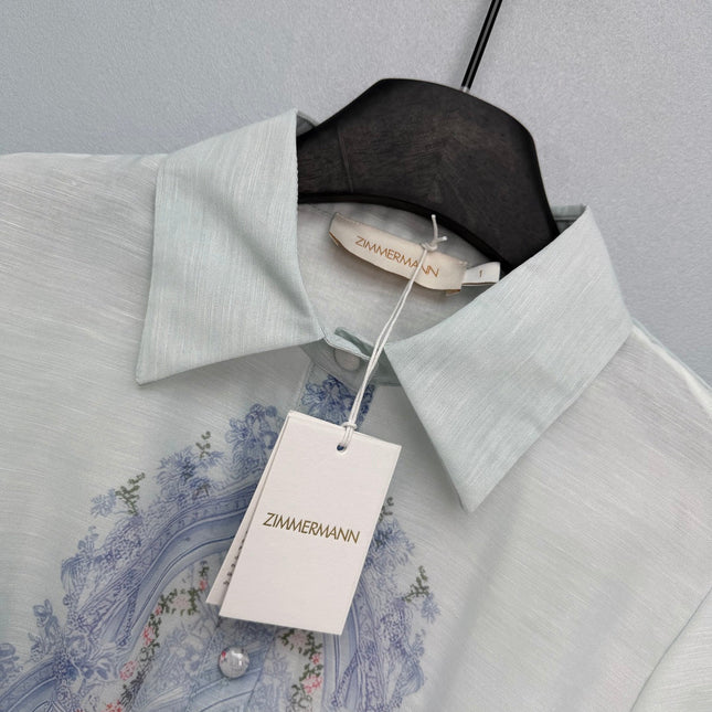 ZIMMERMANN 26S PUFF SLEEVE SHIRT DRESS STYLE 100