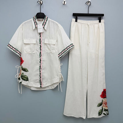 ZIMMERMANN 26S TOP AND WIDE-LEG PANTS SET STYLE 99