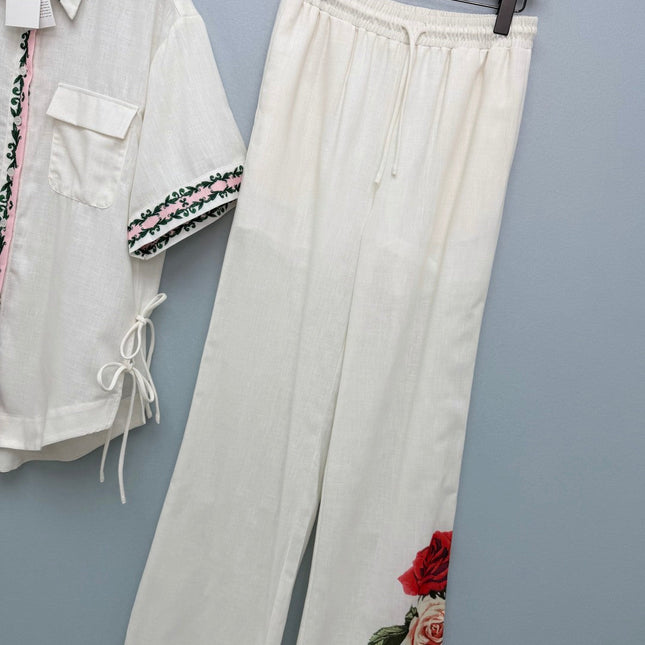 ZIMMERMANN 26S TOP AND WIDE-LEG PANTS SET STYLE 99