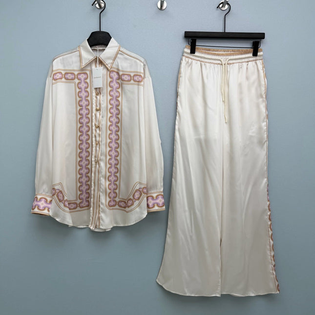 ZIMMERMANN 26S TOP AND WIDE-LEG PANTS SET STYLE 98