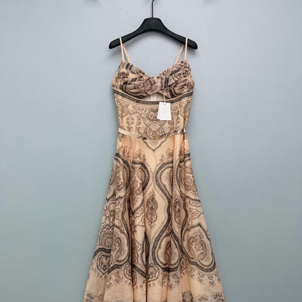 ZIMMERMANN 26S PATTERNED SPAGHETTI STRAP DRESS STYLE 96