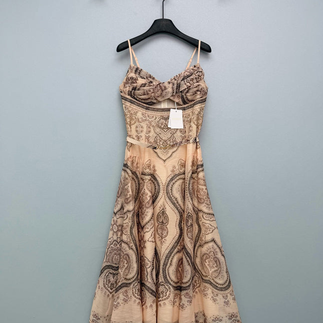 ZIMMERMANN 26S PATTERNED SPAGHETTI STRAP DRESS STYLE 96