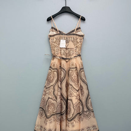ZIMMERMANN 26S PATTERNED SPAGHETTI STRAP DRESS STYLE 96