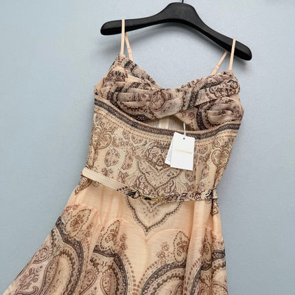 ZIMMERMANN 26S PATTERNED SPAGHETTI STRAP DRESS STYLE 96