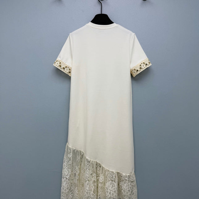 MONCLER 26S LACE-TRIM T-SHIRT DRESS 704